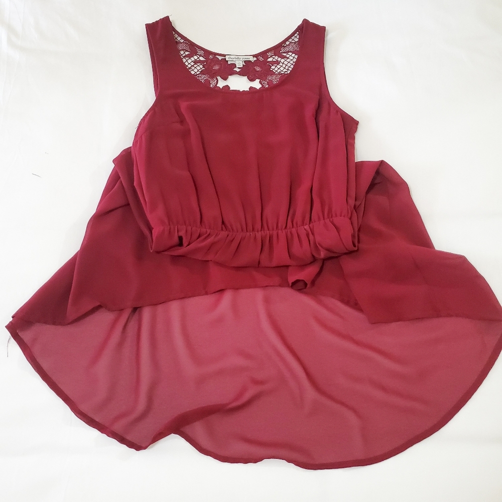 Burgundy sleeveless dress